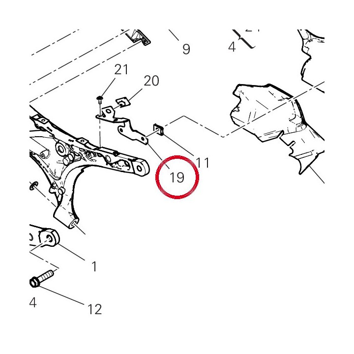 Bride arrière gauche — réf. 8301P991AA | Ducati Store