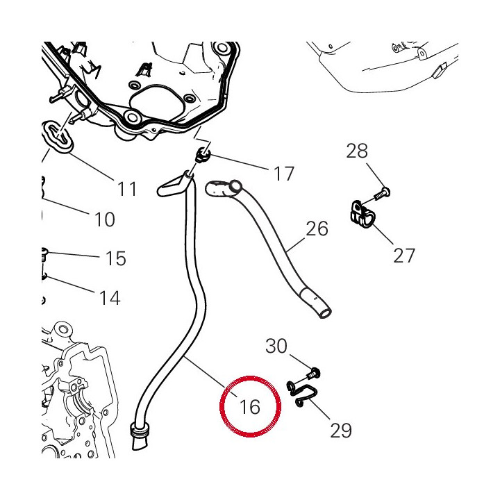Tuyau drainage airbox — réf. 59019622A | Ducati Store