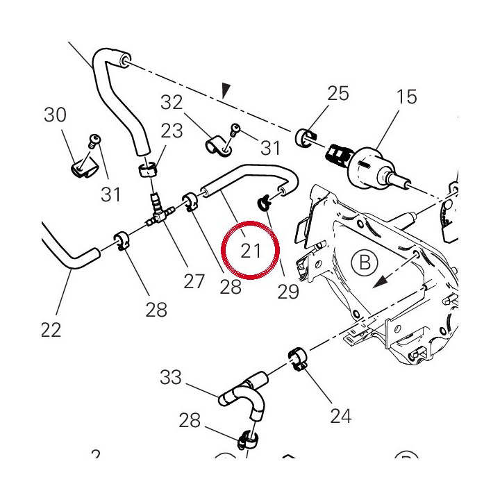 Tuyau culasse horizontale — réf. 93512741A | Ducati Store