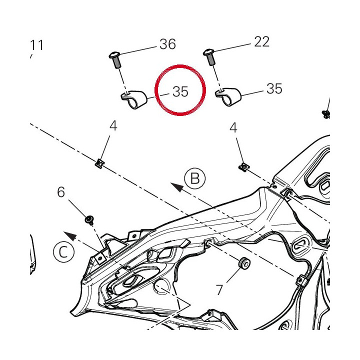 Passe-Cable 75841241A — réf. 75841241A | Ducati Store