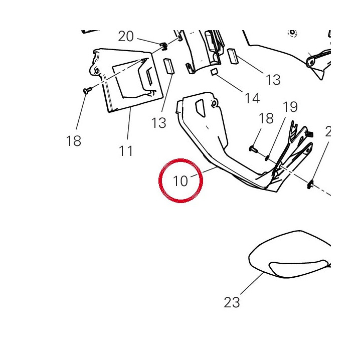 Couvercle capot droite — réf. 4601R791A | Ducati Store