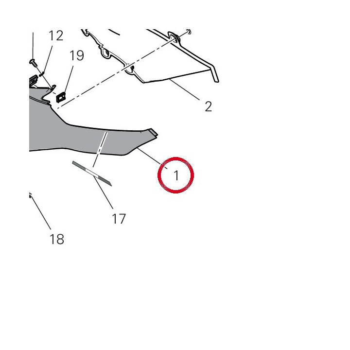Demi-Carene supérieur — réf. 4801H751AA | Ducati Store