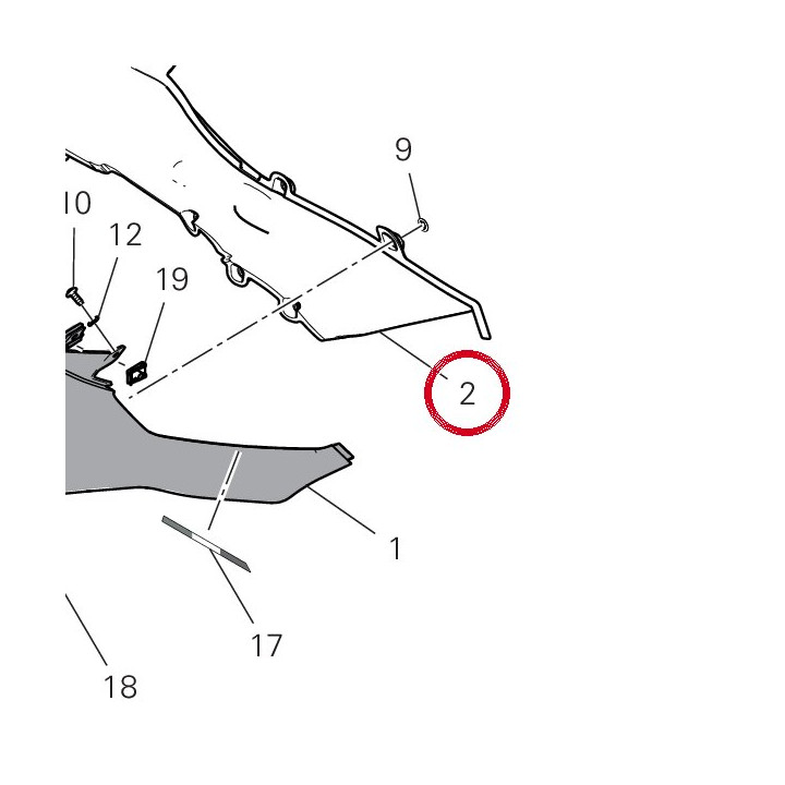 Panneau lateral droit — réf. 4601R741A | Ducati Store
