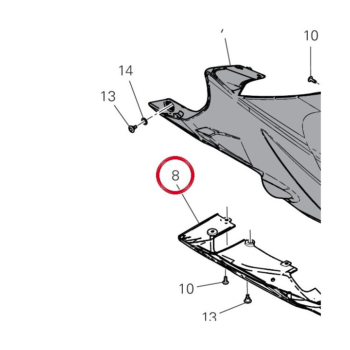 Couvercle droit silencieux — réf. 4801I641A | Ducati Store