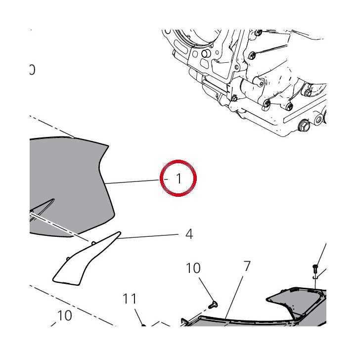 Demi-Carene supérieure — réf. 4801H771AA | Ducati Store