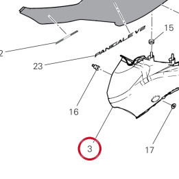 Flanc de carénage — réf. 4801H801A | Ducati Store
