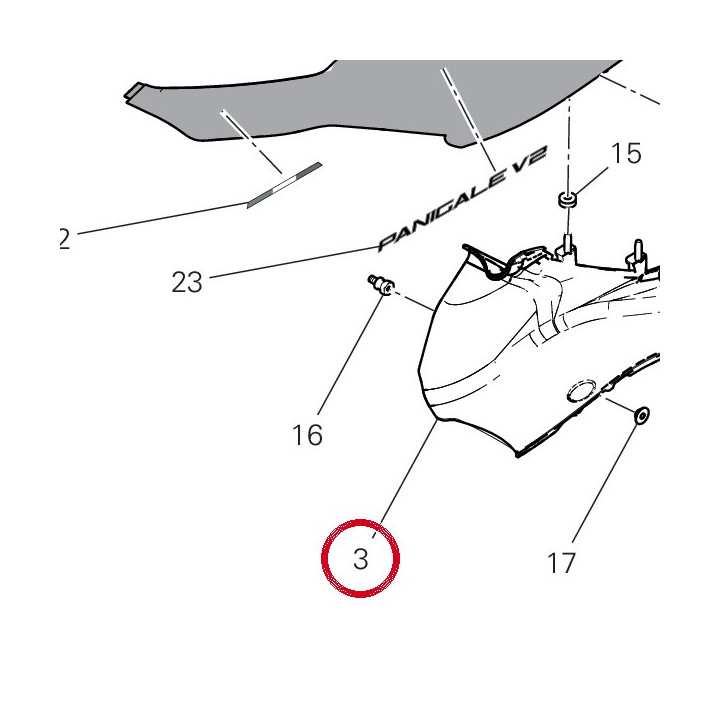 Flanc de carénage — réf. 4801H801A | Ducati Store