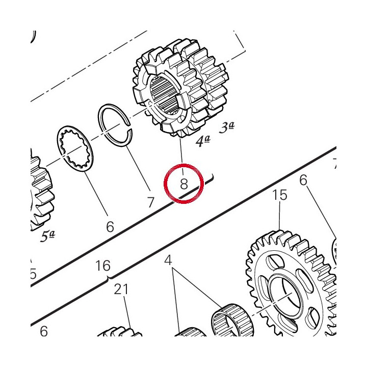 Engrenage menant 3/4Me — réf. 17216311A | Ducati Store