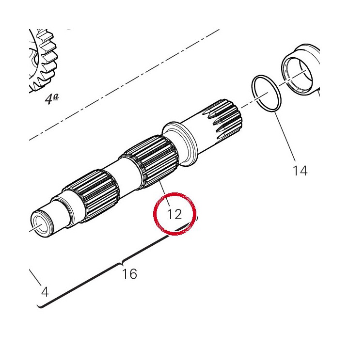 Arbre secondaire 14912621B — réf. 14912621B | Ducati Store