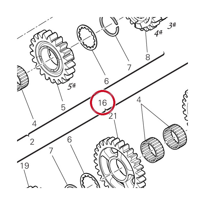 Arbre secondaire complet — réf. 15023021A | Ducati Store