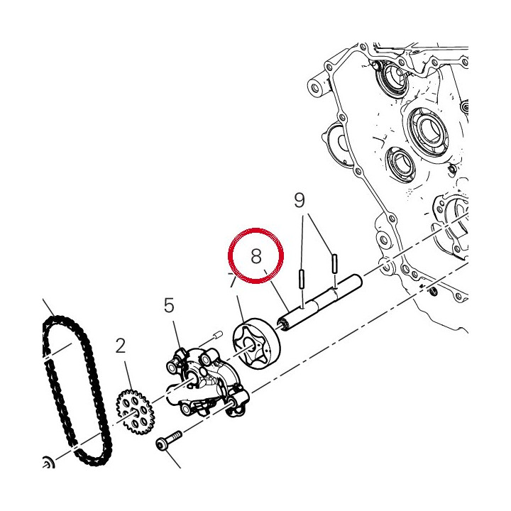 Arbre de commande pompe ╖ — réf. 14711502A | Ducati Store