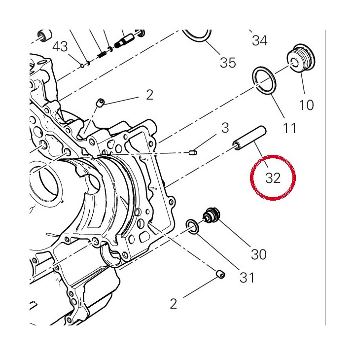 Pivot engranage 82010252A — réf. 82010252A | Ducati Store