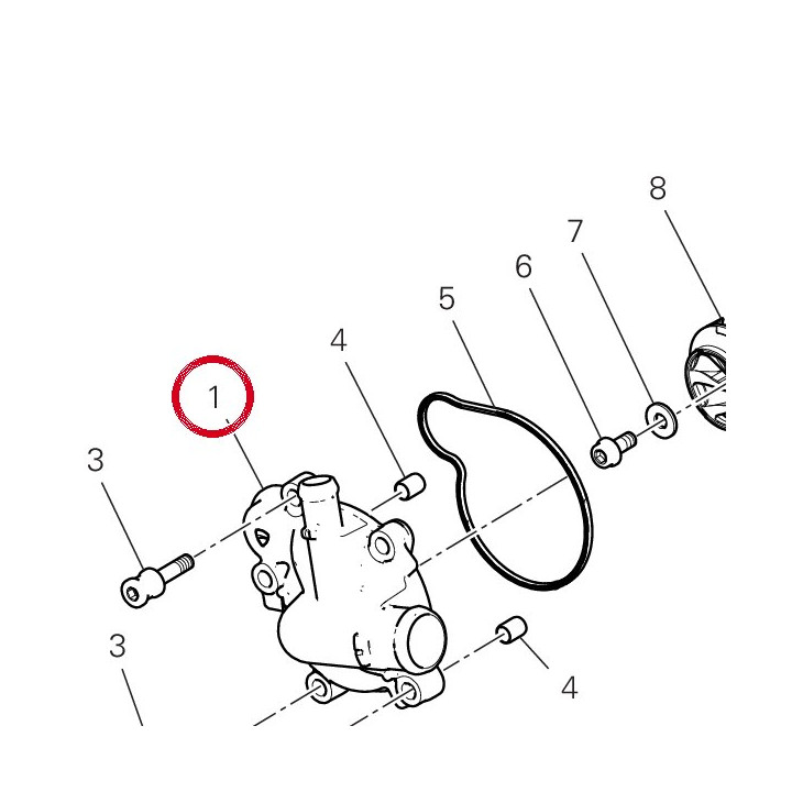 Couvercle pompe eau — réf. 24717221BB | Ducati Store