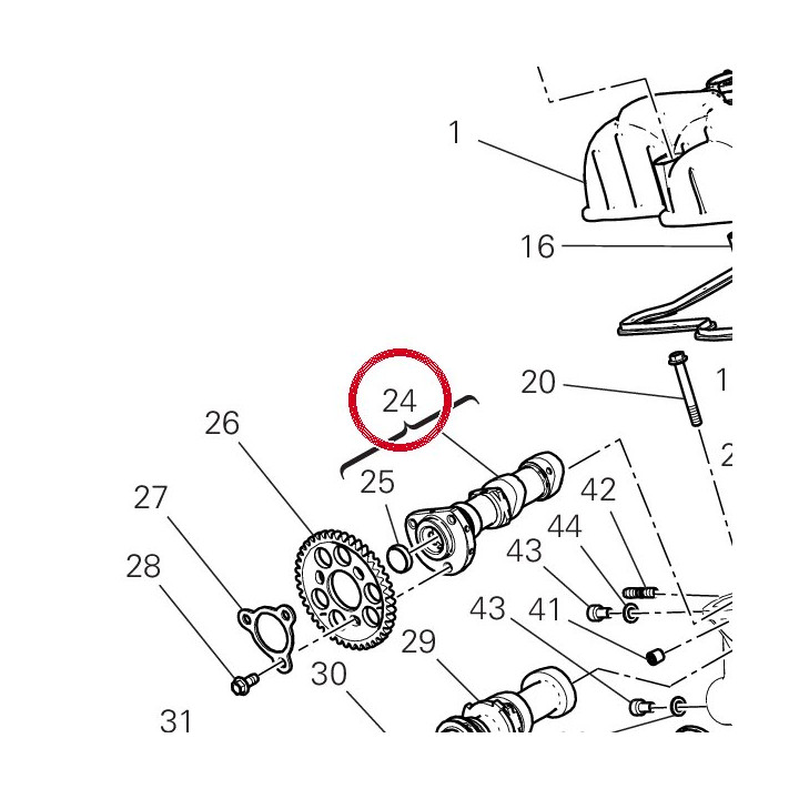 2004 Rear exhaust camshaft — réf. 14826622B | Ducati Store