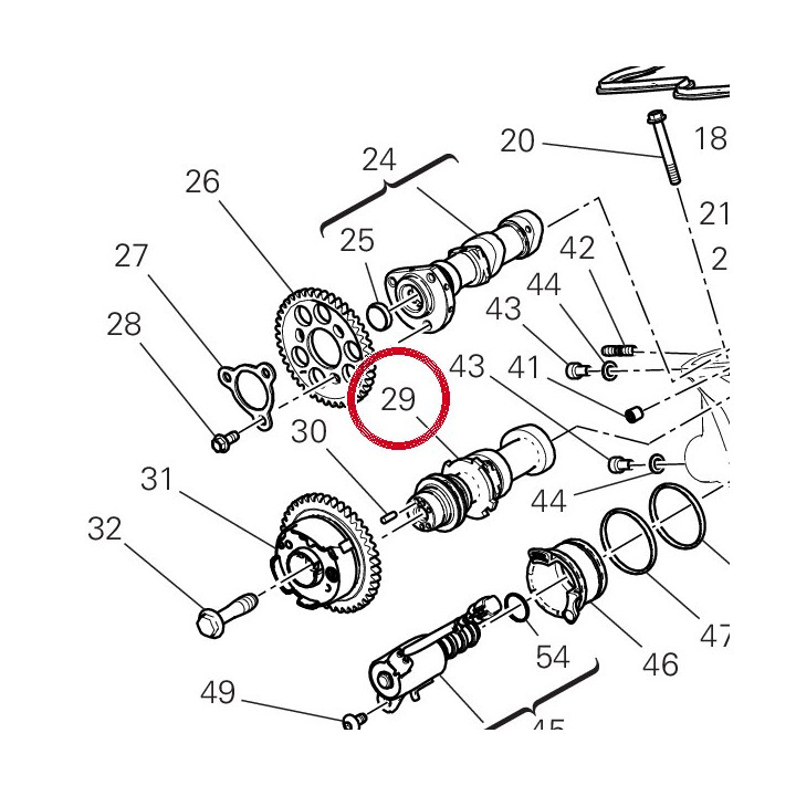 Camshaft intake hor. 2004 — réf. 14816611A | Ducati Store
