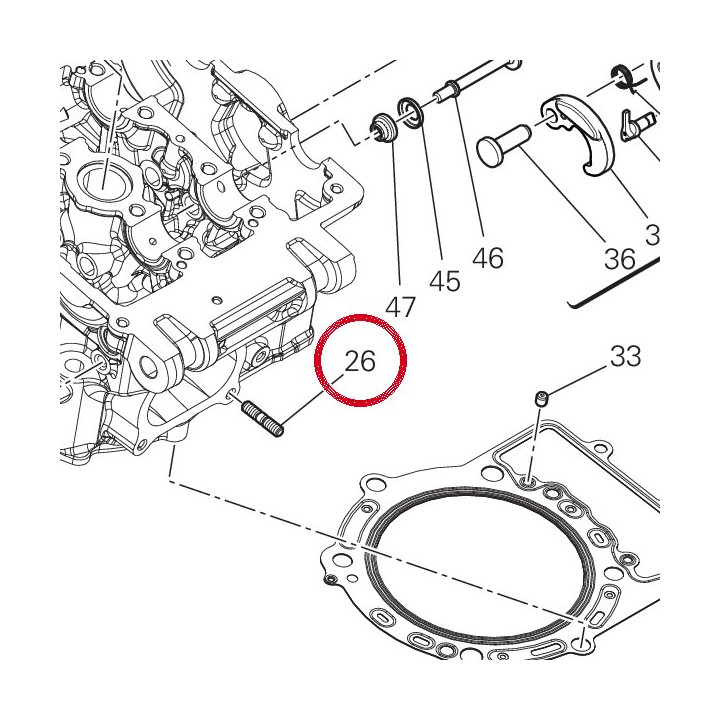 Goujon M6X16 76640191A — réf. 76640191A | Ducati Store