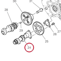Exhaust camshaft front 2004 — réf. 14816641B | Ducati Store