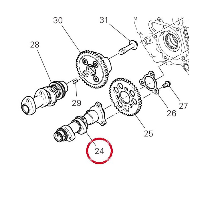 Exhaust camshaft front 2004 — réf. 14816641B | Ducati Store