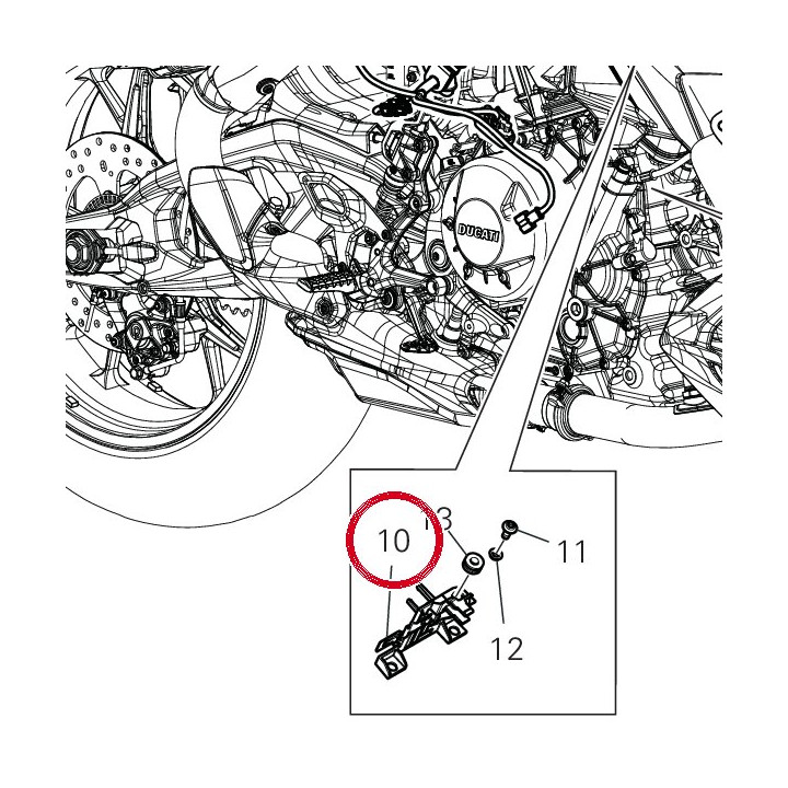 Equerre support connecteur — réf. 8301P211A | Ducati Store