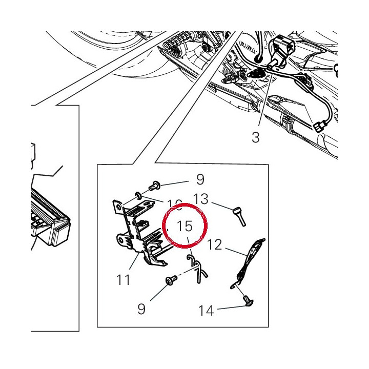 Support connecteur gauche — réf. 8291E111A | Ducati Store