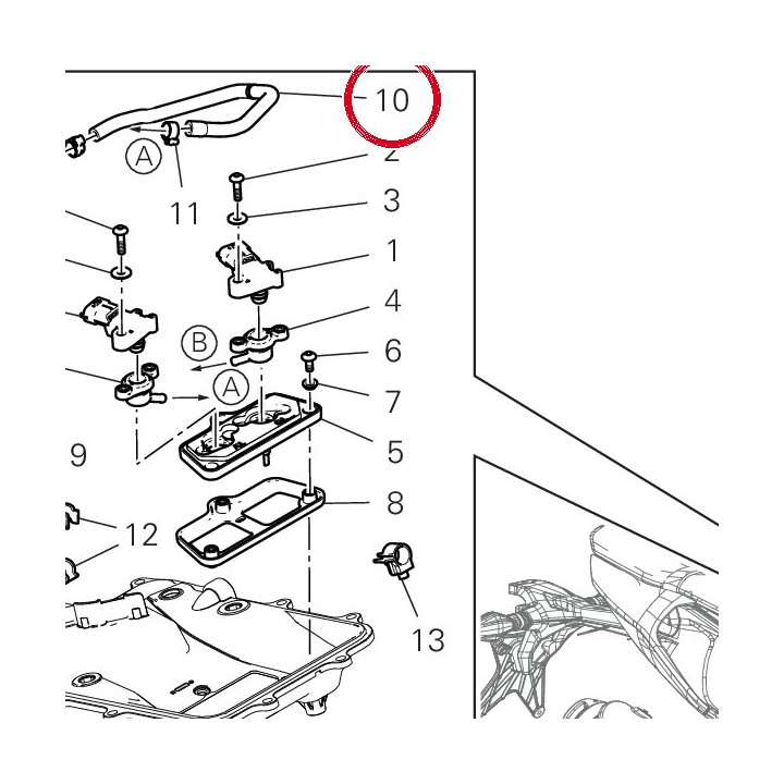Tuyau culasse vertical — réf. 59015011B | Ducati Store