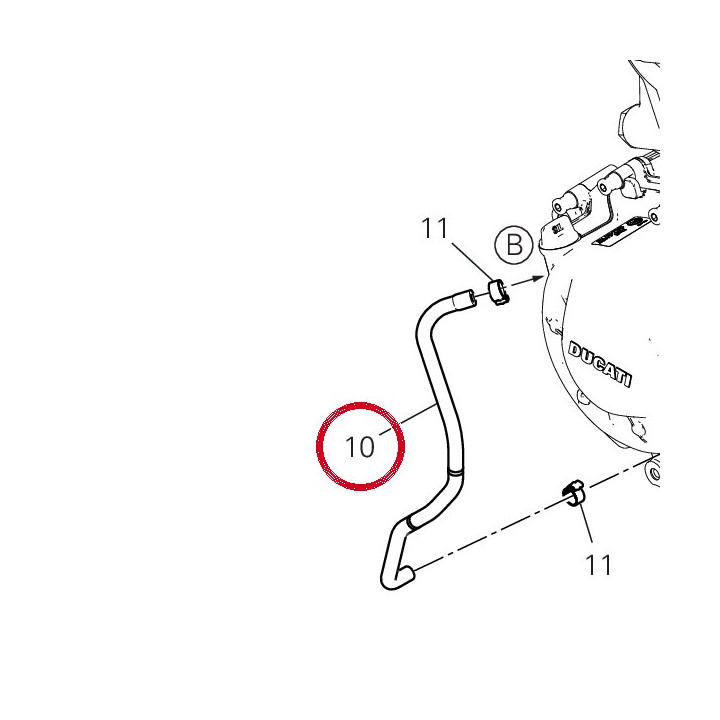 Tuyau culasse horizontale — réf. 59015001B | Ducati Store