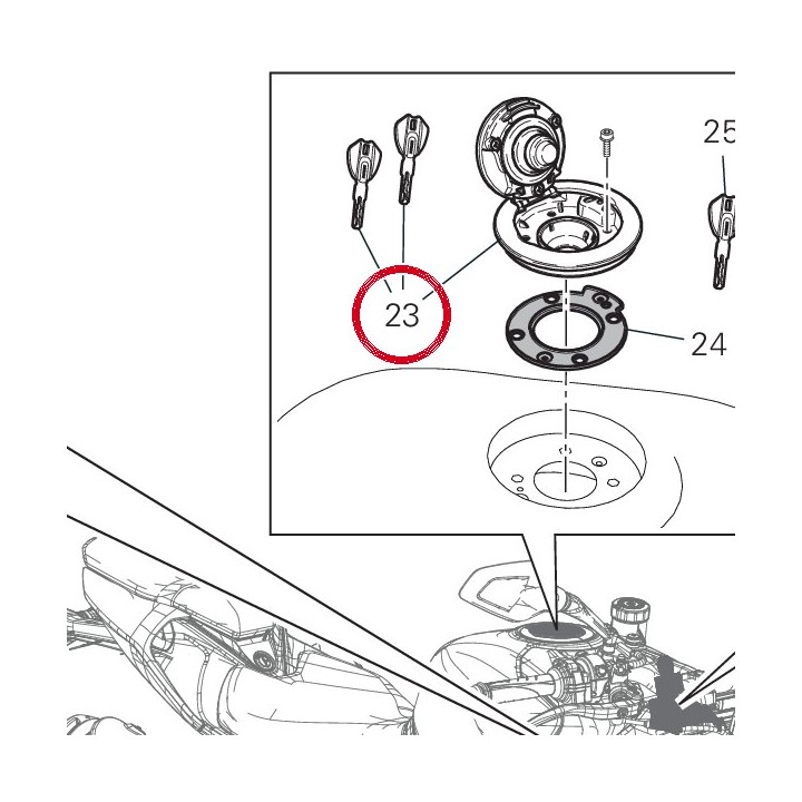 Bouchon de réservoir — réf. 89520411AB | Ducati Store