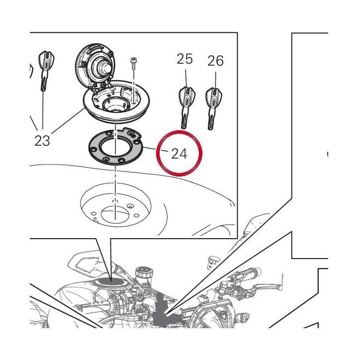 Joint, bouchon réservoir — réf. 86640081A | Ducati Store