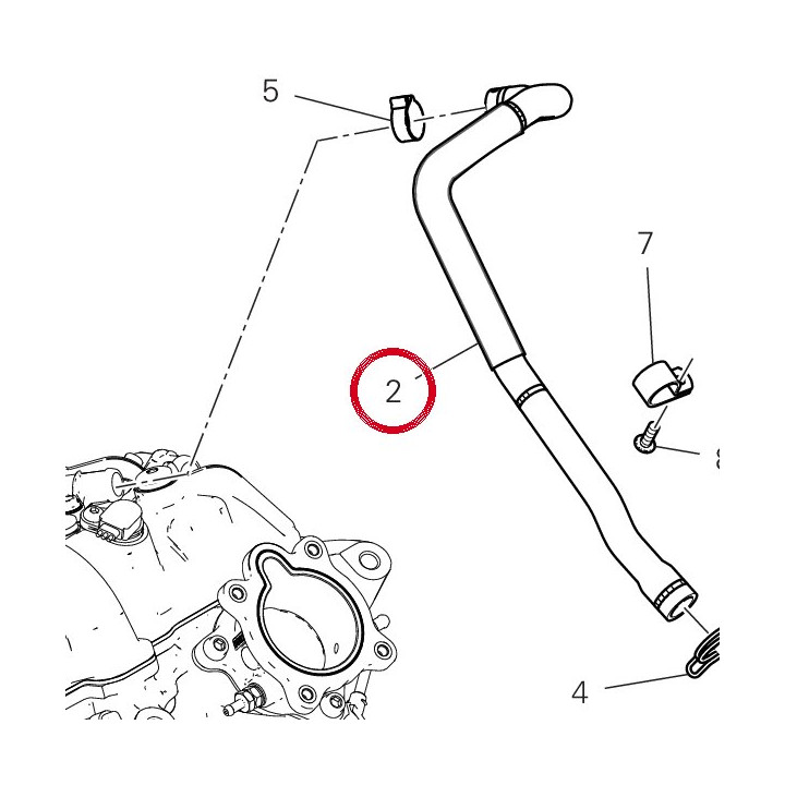 Tuyau air culasse vertical — réf. 87611582A | Ducati Store