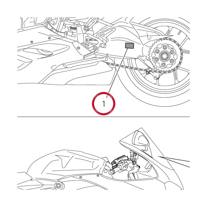 Targhetta pressione E — réf. 43315571A | Ducati Store
