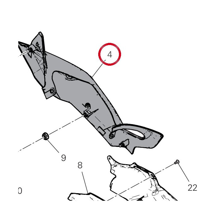 Panneau lateral gauche — réf. 48217491AB | Ducati Store