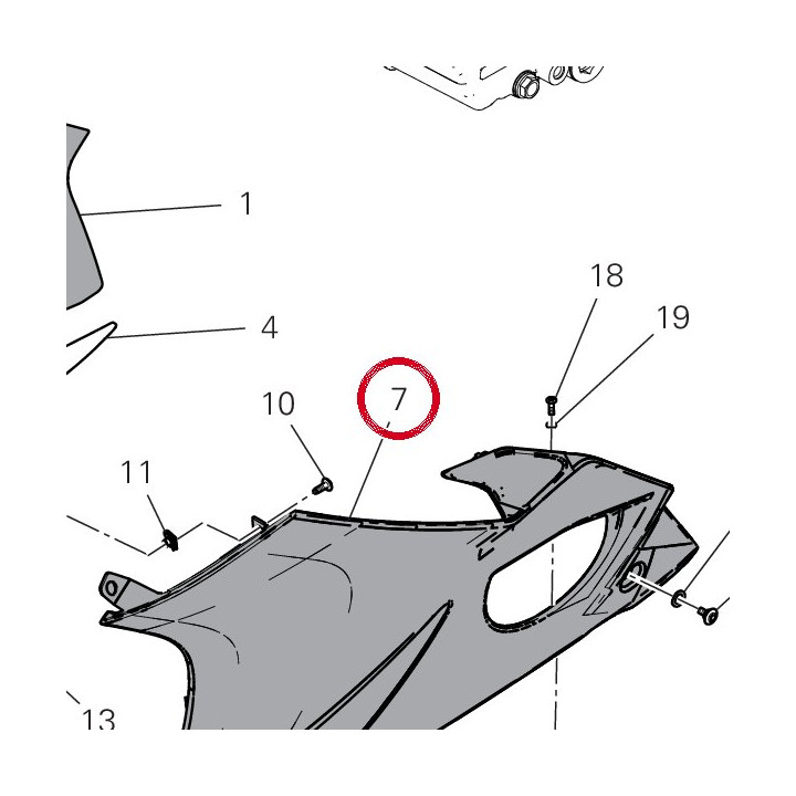 Demi-Carene inférieur — réf. 4801H781AB | Ducati Store