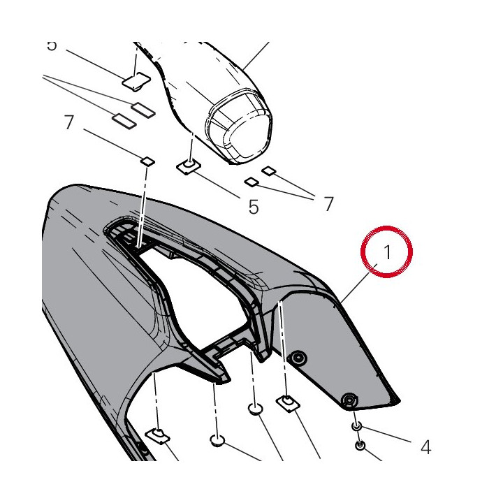 Queue de carénage — réf. 482P7552AB | Ducati Store