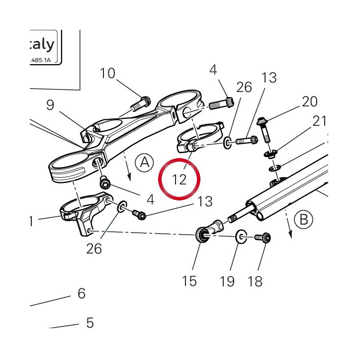 Support fourreau fourche — réf. 8301S391AA | Ducati Store