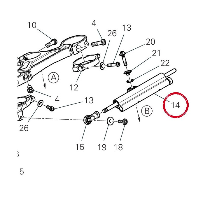 Amortisseur de direction — réf. 36420112A | Ducati Store