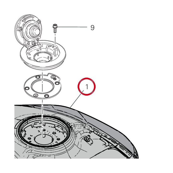 R╘servoir 58613781AA — réf. 58613781AA | Ducati Store
