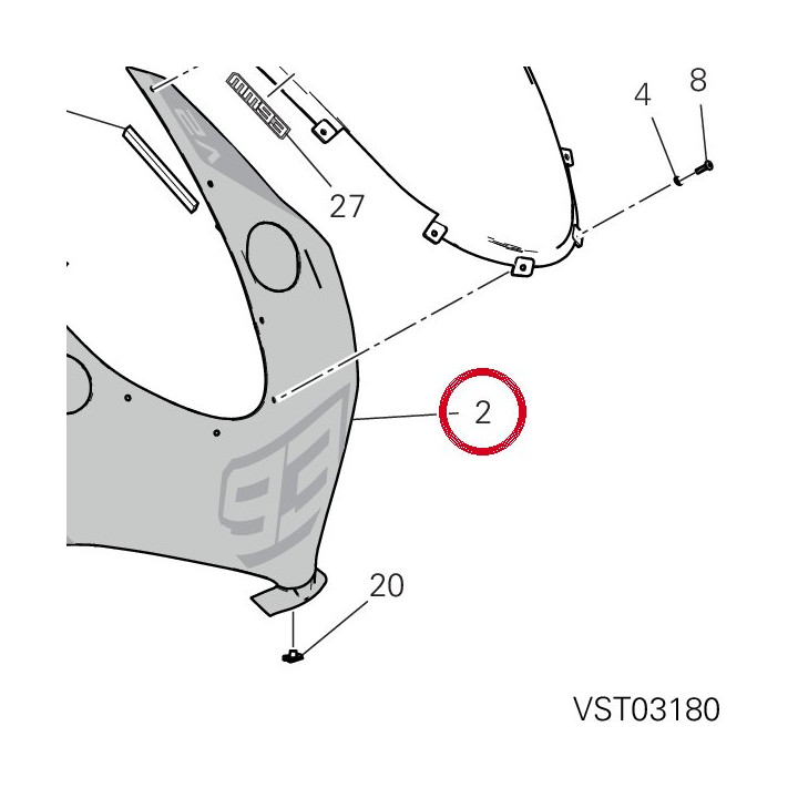 Capot avant 48115261AA — réf. 48115261AA | Ducati Store