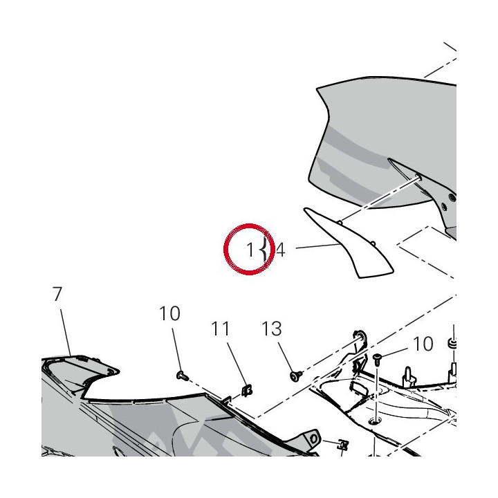 Demi-Carene supérieur — réf. 4801U341AA | Ducati Store