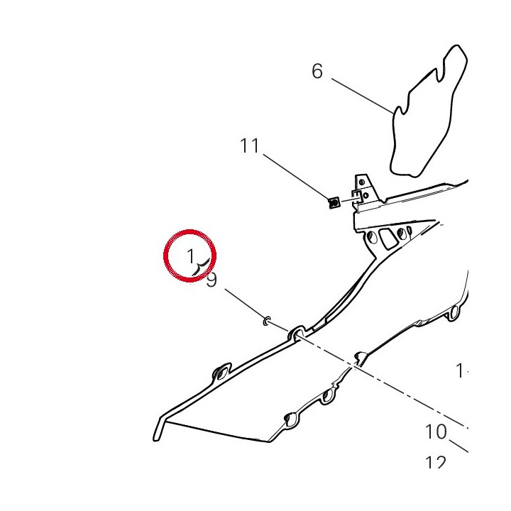 Demi-Carene supérieure — réf. 4801U401AA | Ducati Store