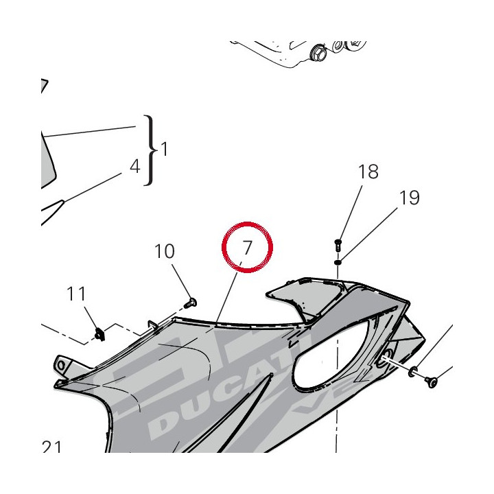Demi-Carene inférieur — réf. 4801U421AA | Ducati Store
