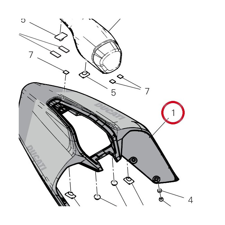 Queue de carénage — réf. 482P7552AD | Ducati Store