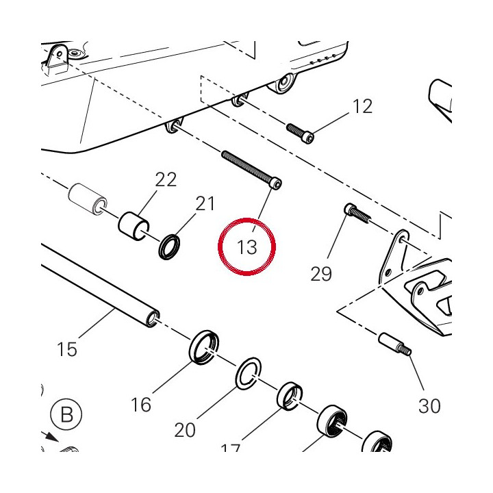 Vis tcei M6X65 77150788B — réf. 77150788B | Ducati Store