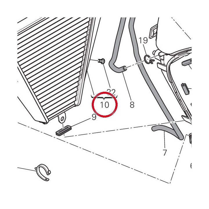 Radiateur eau inférieur — réf. 54841211A | Ducati Store