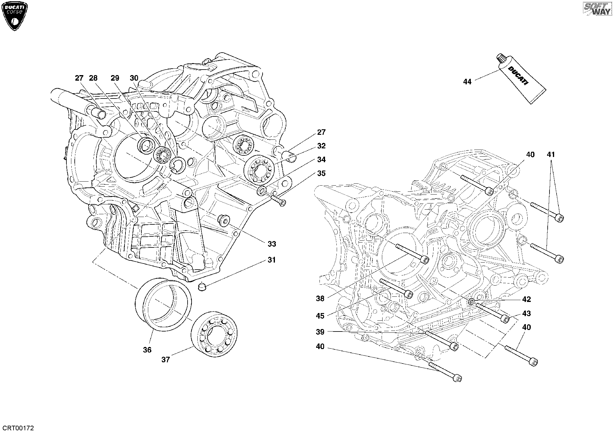 Roulements carter moteur