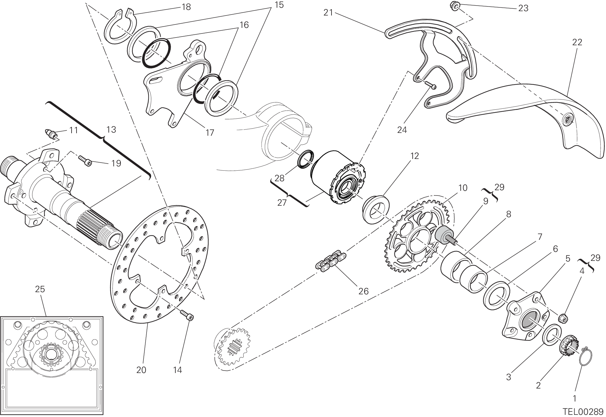 Moyeu roue arrière