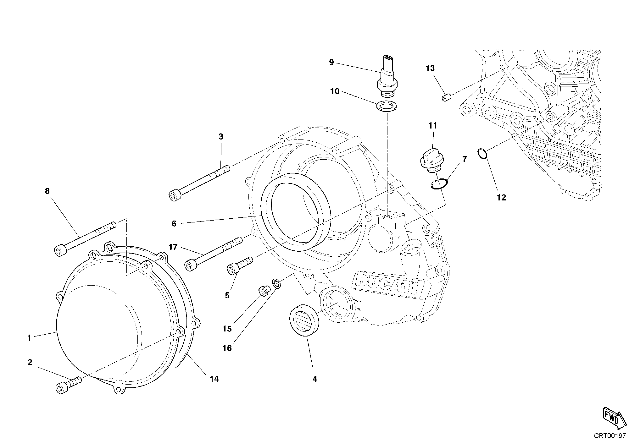 Couvercle embrayage extérieur