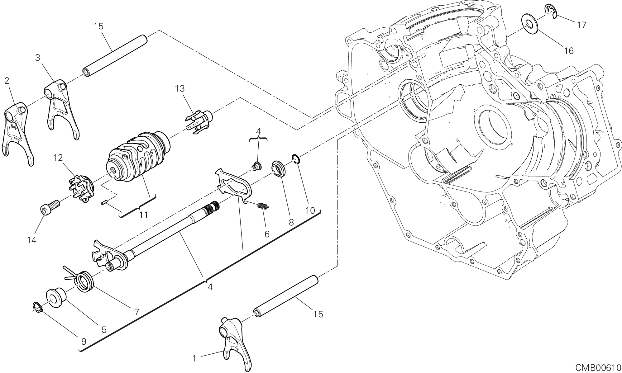 Tambour changement vitesse - fourchette