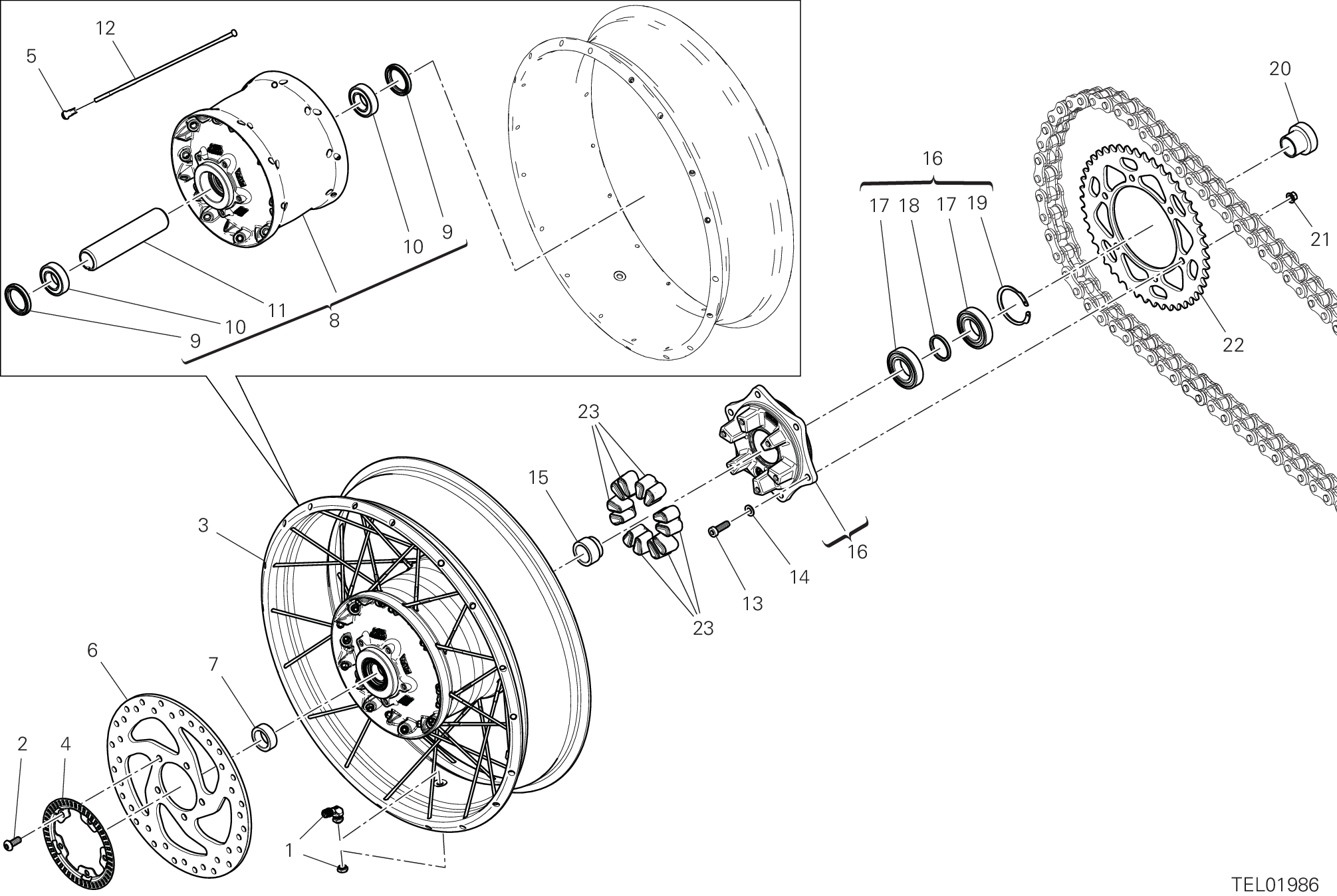 Roue arrière