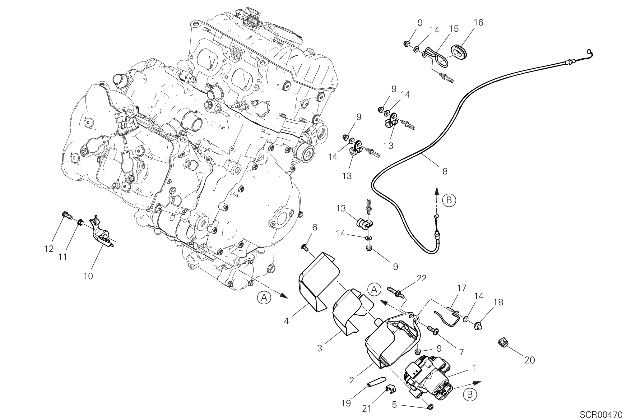 Moteur électrique soupape échappement
