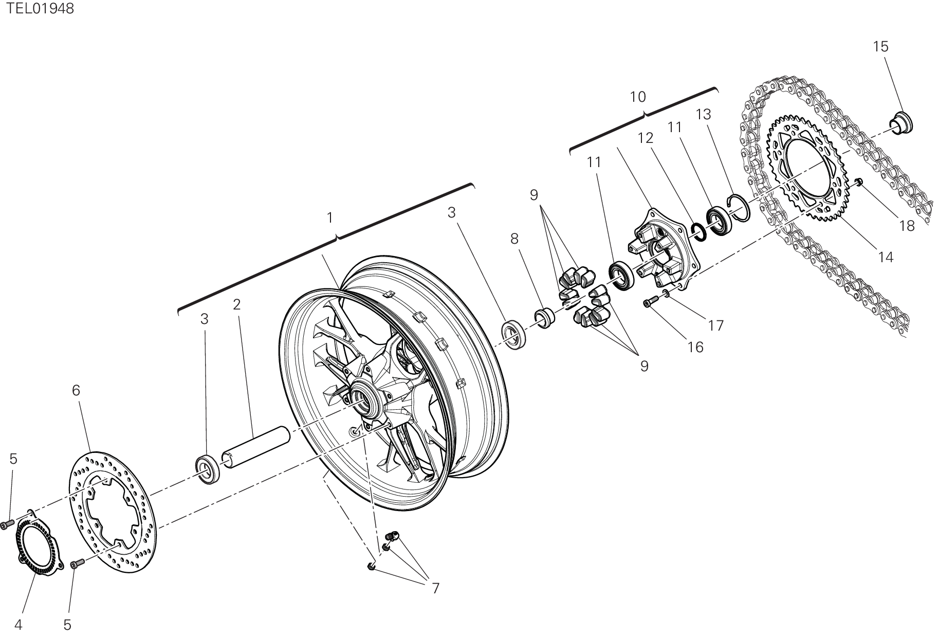 Roue arrière